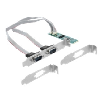 DELOCK M.2 Karte zu 2 x Seriell RS-232 DB9 mit Standard und Low Profile Slotblenden