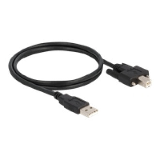 DELOCK Kabel USB 2.0 Typ-A Stecker zu Typ-B Stecker mit Schrauben 1m