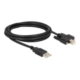 DELOCK Kabel USB 2.0 Typ-A Stecker zu Typ-B Stecker mit Schrauben 2m