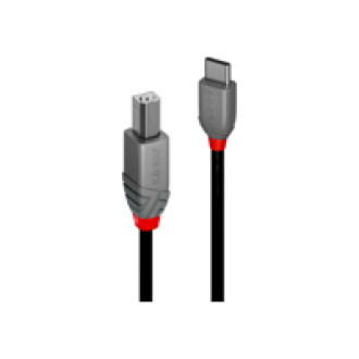LINDY 0,5m USB 2.0 Typ C an B Kabel Anthra Line