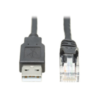 EATON TRIPPLITE USB-A to RJ45 Rollover Console Cable M/M - Cisco Compatible 250 Kbps 10ft. 3,05m Black