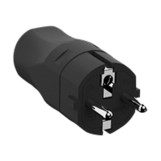 BACHMANN Montagestecker schwarz CEE 7/7 2-polig mit Schutzkontakt