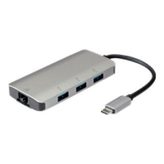 ROLINE USB Typ C zu Gigabit Ethernet Konverter + Hub 3x