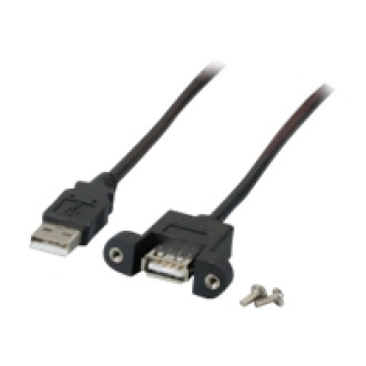 EFB USB2.0 Verlängerungskabel A-A St.-Einbaubuchse 3.0m schwarz Classic