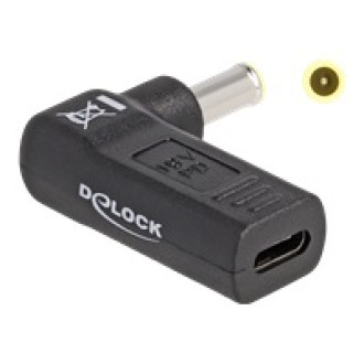 DELOCK Adapter fur Notebook Ladekabel USB Type-C Buchse zu Samsung 5,5 x 3,0mm Stecker 90 gewinkelt