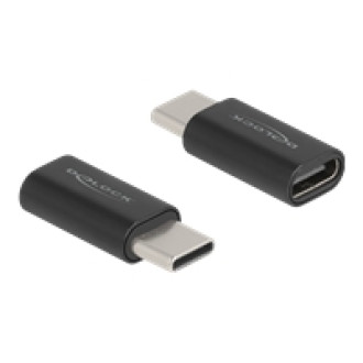 DELOCK Adapter SuperSpeed USB 10 Gbps USB 3.2 Gen 2 USB Type-C Stecker zu Buchse Portschoner schwarz