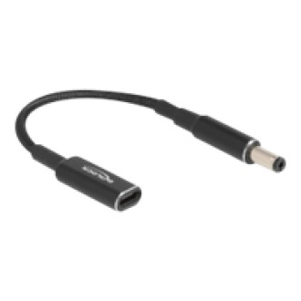 DELOCK Adapterkabel fur Notebook Ladekabel USB Type-C Buchse zu 5,5 x 2,1mm Stecker 15cm