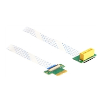 DELOCK Riser Karte PCI Express x1 Stecker zu x1 Slot 90 gewinkelt mit FPC Kabel 15cm