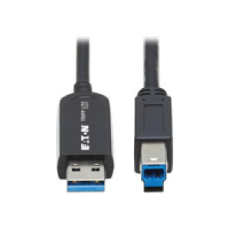 EATON TRIPPLITE USB 3.2 Gen 1 Plenum-Rated Fiber Active Optical Cable AOC - 5 Gbps A to B M/M Black 30m