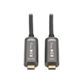 EATON TRIPPLITE USB-C AOC Cable M/M - USB 3.2 Gen 2 10 Gbps Plenum-Rated Fiber Active Optical Cable - Black 10m