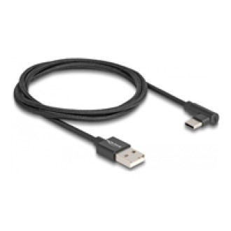 DELOCK USB 2.0 Kabel Typ-A Stecker zu USB Type-C Stecker gewinkelt 1m schwarz