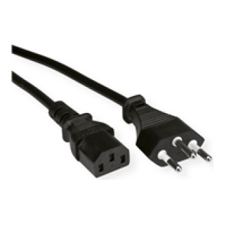 VALUE Netzkabel T12 auf C13 schwarz 0,8m