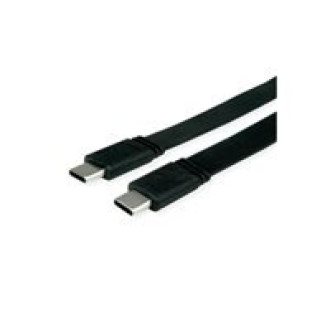 VALUE USB4 Gen 3 Kabel Emark C-C ST/ST 40Gbit/s 100W extra-flach schwarz 0,5m
