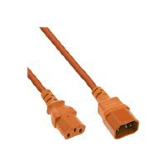 INLINE Netzkabel Kaltgeraeteverlaengerung C13 zu C14 1,5m orange