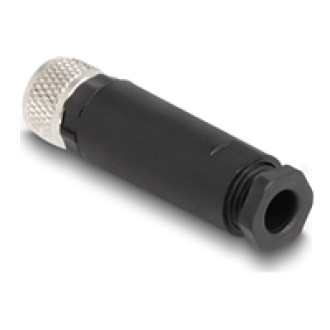 DELOCK M8 Steckverbinder A-kodiert 3 Pin Buchse zur Montage mit Schraubanschluss