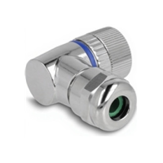 DELOCK M12 Steckverbinder A-kodiert 4 Pin Buchse zur Montage mit Schraubanschluss 90 gewinkelt Metall