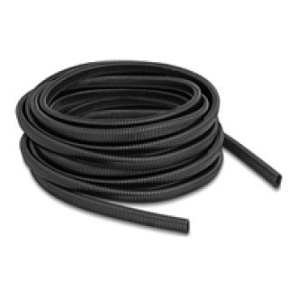 DELOCK Kunststoff Kabelschutzschlauch in Ovalform flexibel 13,6 x 6,3mm - Länge 10m schwarz