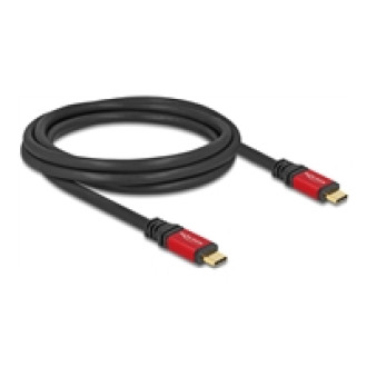 DELOCK USB 2.0 Kabel USB Type-C Stecker zu Stecker PD 3.1 240 W E-Marker 2m rot Metall
