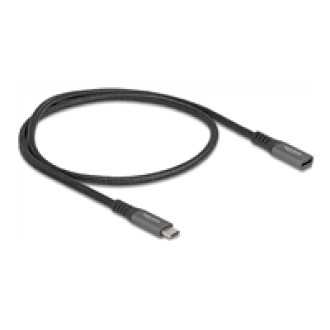 DELOCK USB 10 Gbps Verlängerungskabel USB Type-C Stecker zu Buchse PD 3.0 100W 0,5m grau Metall
