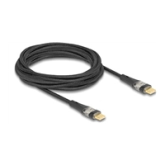 DELOCK USB 2.0 Schnellladekabel USB Type-C Stecker zu Stecker transparent PD 3.0 100W 3m