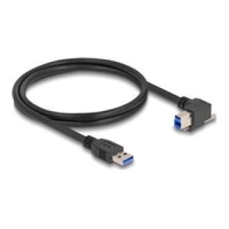 DELOCK USB 5 Gbps Kabel USB Typ-A Stecker gerade zu USB Typ-B Stecker mit Schraube 90 nach rechts gewinkelt 1m schwarz