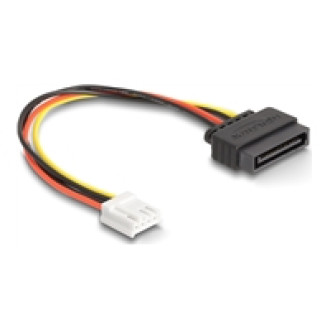 DELOCK SATA Stromkabel 15 Pin Stecker zu 1 x Floppy 4 Pin Buchse 15cm