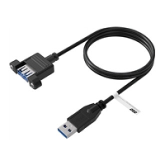 EFB USB3.0 Verlaengerungskabel Typ A Stecker auf Typ A Einbaubuchse Schwarz 0,5m