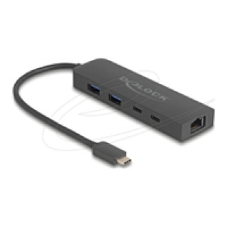 DELOCK 10 Gbps USB Hub mit 2,5 Gigabit LAN Port und PD 85 W