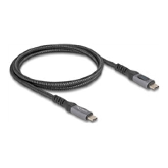 DELOCK USB 40 Gbps Daten- und Schnellladekabel koaxial 1m 8K 60 Hz USB PD 3.1 Extended Power Range 240 W