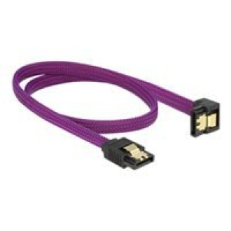 DELOCK SATA 6 Gb/s Kabel gerade auf unten gewinkelt 50cm violett