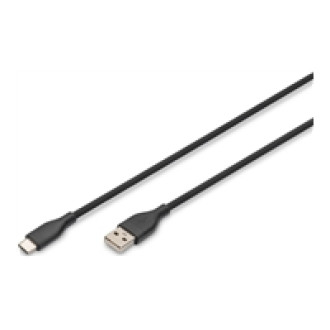 DIGITUS USB-C Silicone charging cable USB-A - USB-C 2m USB 2.0 60W black