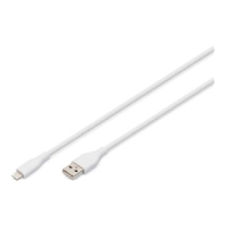 DIGITUS USB Silicone charging cable USB-A - Lightning 0,5m USB 2.0 12W white
