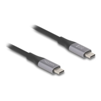 DELOCK USB 40 Gbps Kabel USB Type-C Stecker zu Stecker PD 3.1 240 W E-Marker 1m grau Metall