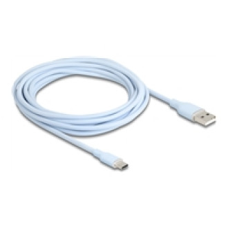 DELOCK USB 2.0 Kabel USB Typ-A Stecker zu USB Type-C Stecker 4m blau Silikon