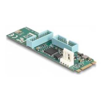 DELOCK Konverter M.2 Key B+M Stecker zu 4 x USB 5 Gbps Typ-A Buchse mit 50cm Kabel