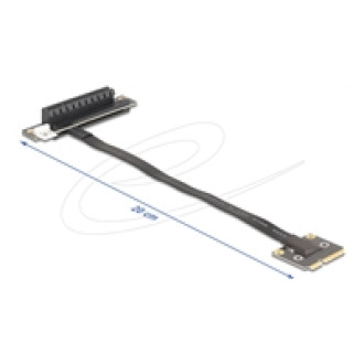 DELOCK Adapter Mini PCIe Stecker zu PCIe 3.0 x8 Slot 90 gewinkelt mit Kabel 20cm