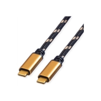 ROLINE GOLD USB4 Gen3x2 Kabel C-C ST/ST 40Gbit/s 100W schwarz / gold 1m
