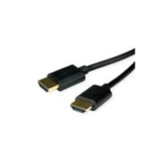 ROLINE HDMI High Speed Kabel mit Ethernet Slim ST-ST schwarz 1,5m