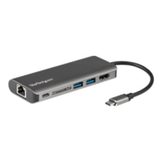 STARTECH.COM USB-C Multiport Adapter - 2x USB 3.0 / HDMI / SD / Gigabit Ethernet - mit Stromversorgung (USB PD) - USB C Dock