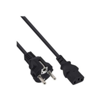INLINE BULK 45er Netzkabel Schutzkontakt gerade auf Kaltgeraetestecker C13 1m schwarz