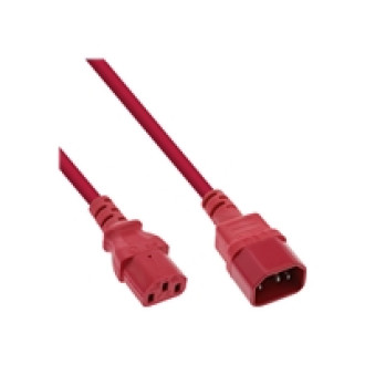 INLINE BULK 55er Kaltgeraeteverlaengerung C13 auf C14 rot 1m