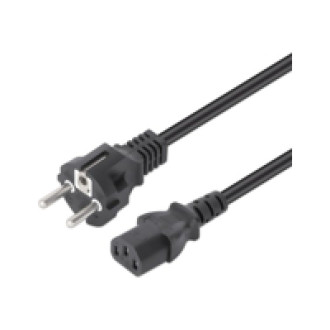 MANHATTAN Stromkabel C13 auf Schutzkontakt EU CEE 7/7 3 m Kaltgeräteanschluss auf 2-pol. Euro-Schutzkontakt-Stecker 10A 250V schwarz