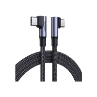 UGREEN US335 USB-C auf USB-C 100W Ladekabel 2x Winkelstecker Nylon-Ummantelung PD 3.0 QC 4.0 grau 2m