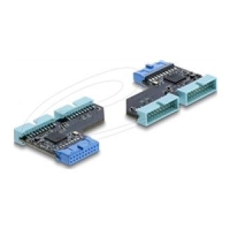 DELOCK USB 5 Gbps Hub 20 Pin Pfostenbuchse zu 2 x USB 5 Gbps 20 Pin Pfostenstecker