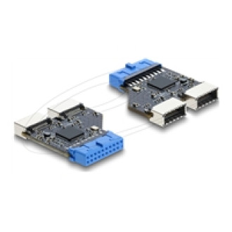 DELOCK USB 5 Gbps Hub 20 Pin Pfostenbuchse zu 2 x USB 5 Gbps Typ-E Key A Buchse