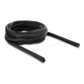 DELOCK Kabelschutzschlauch mit orangener Verschleissanzeige selbstschliessend doppellagig 5m x 19mm schwarz