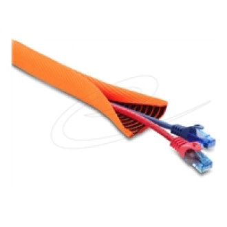 DELOCK Kabelschutzschlauch mit schwarzer Verschleissanzeige selbstschliessend doppellagig 5m x 19mm orange