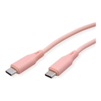 ROLINE USB 2.0 Kabel Typ C-C ST/ST Silikon 60W pink 1m