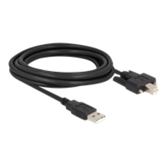 DELOCK Kabel USB 2.0 Typ-A Stecker zu Typ-B Stecker mit Schrauben 3m