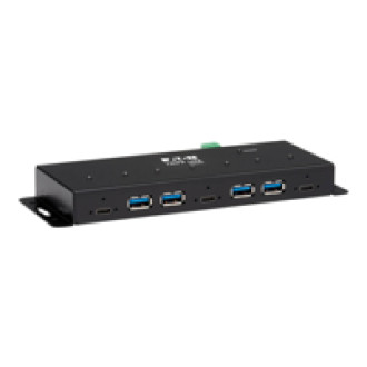 EATON TRIPPLITE Industrial 7-Port USB-C Hub Gen2 10G 4x USB-A and 3x USB-C Ports W 15Kv ESD Immunity 2Kv Surge